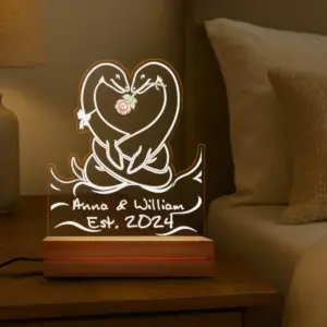 Personalized Nessie Couple Night Light | Custom Name Loch Ness Monster 3D Lamp Valentine Anniversary Gift 15 Personalized Nessie Couple Night Light Custom Name Loch Ness Monster LED 3D Lamp Valentine