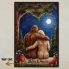 Personalized Van Gogh Bigfoot Couple Poster Romantic Oil Painting Style Sasquatch Valentine Art