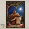 Personalized Van Gogh Bigfoot Couple Poster Romantic Oil Painting Style Sasquatch Valentine Art