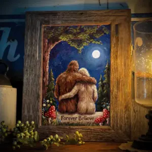 Personalized Van Gogh Bigfoot Couple Poster Romantic Oil Painting Style Sasquatch Valentine Art