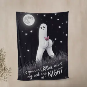 Thicc Fresno Nightcrawler Valentine Blanket Crawl Into My Bed Funny Cryptid Cozy