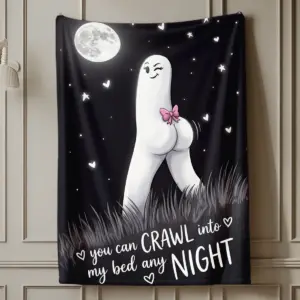 Thicc Fresno Nightcrawler Valentine Blanket Crawl Into My Bed Funny Cryptid Cozy