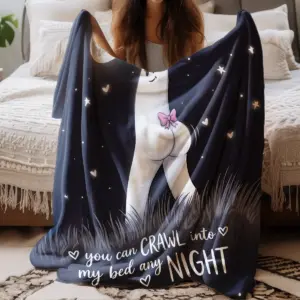 Thicc Fresno Nightcrawler Valentine Blanket Crawl Into My Bed Funny Cryptid Cozy