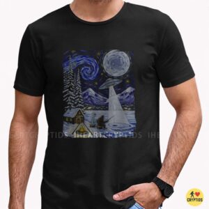 Alien Ice Fishing UFO Starry Night Winter Shirt