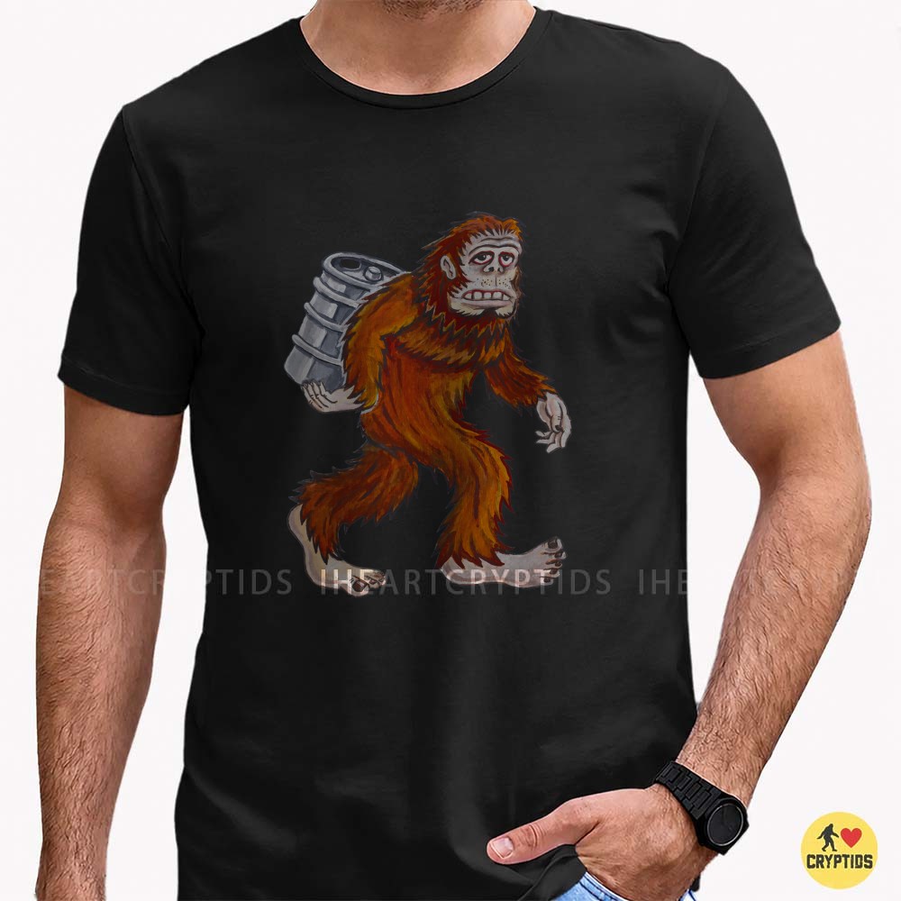 Angry Bigfoot Carrying Keg Beer Lover Sasquatch Funny Drinking T-Shirt 3 Angry Bigfoot Carrying Keg Beer Lover Sasquatch Funny Shirt
