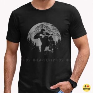 Bigfoot Aiming Rifle Full Moon Mountain Forest Sasquatch Hunting T-Shirt 6 Bigfoot Aiming Rifle Full Moon Mountain Forest Sasquatch Hunting Shirt