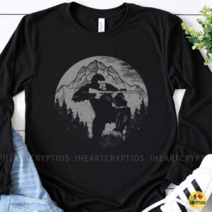 Bigfoot Aiming Rifle Full Moon Mountain Forest Sasquatch Hunting T-Shirt 9 Bigfoot Aiming Rifle Full Moon Mountain Forest Sasquatch Hunting Shirt