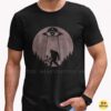 Bigfoot Alien Abduction UFO Spaceship Full Moon Forest Cryptid Shirt