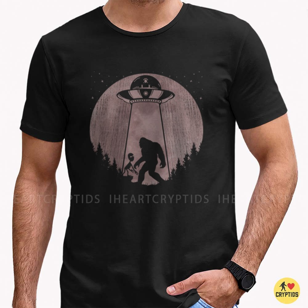 Bigfoot Alien Abduction UFO Spaceship Full Moon Forest Cryptid T-Shirt 1 Bigfoot Alien Abduction UFO Spaceship Full Moon Forest Cryptid Shirt