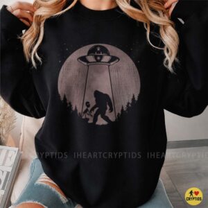 Bigfoot Alien Abduction UFO Spaceship Full Moon Forest Cryptid T-Shirt 6 Bigfoot Alien Abduction UFO Spaceship Full Moon Forest Cryptid Shirt