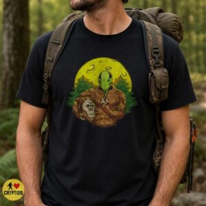 Bigfoot Alien Conspiracy Theory Funny Paranormal Full Moon T-Shirt 5 Bigfoot Alien Conspiracy Theory Funny Paranormal Full Moon Shirt