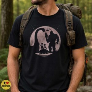 Bigfoot Alien Loch Ness Monster Cat UFO Pink Moon Cryptid Squad Shirt
