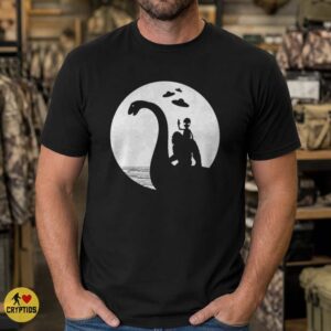 Bigfoot Alien Riding Loch Ness Monster UFO Cryptid Funny Shirt