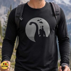 Bigfoot Alien Riding Loch Ness Monster UFO Cryptid Funny Shirt