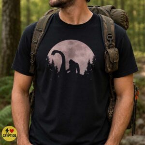 Bigfoot and Loch Ness Monster Full Moon Silhouette Cryptid T-Shirt 6 Bigfoot and Loch Ness Monster Full Moon Silhouette Cryptid Shirt