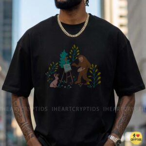 Bigfoot Artist Painting Jackalope Funny Shirt