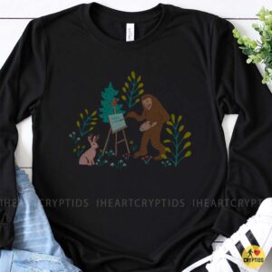 Bigfoot Artist Painting Jackalope Funny Shirt