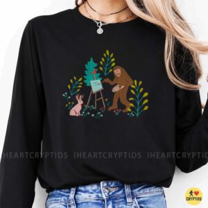 Bigfoot Artist Painting Jackalope Funny Shirt