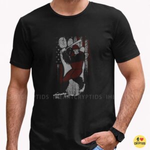 Bigfoot Baseball Batter American Flag Sasquatch Patriotic Shirt