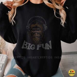 Bigfoot Big Fun Wearing Headphones Music Lover Funny Cryptid T-Shirt 6 Bigfoot Big Fun Wearing Headphones Music Lover Funny Shirt