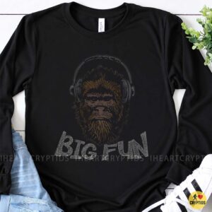 Bigfoot Big Fun Wearing Headphones Music Lover Funny Cryptid T-Shirt 7 Bigfoot Big Fun Wearing Headphones Music Lover Funny Shirt