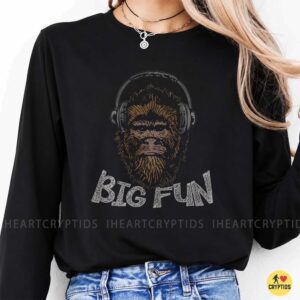 Bigfoot Big Fun Wearing Headphones Music Lover Funny Cryptid T-Shirt 9 Bigfoot Big Fun Wearing Headphones Music Lover Funny Shirt