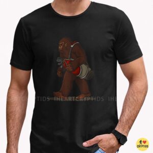 Bigfoot Carrying Golf Bag Funny Cryptid Golfer Gift Shirt