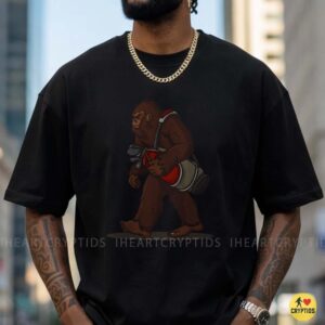 Bigfoot Carrying Golf Bag Funny Cryptid Golfer Gift Shirt