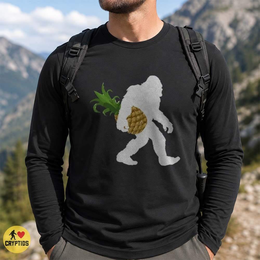 Bigfoot Carrying Pineapple Funny Sasquatch Silhouette Cryptid T-Shirt 1 Bigfoot Carrying Pineapple Funny Sasquatch Silhouette Cryptid Shirt