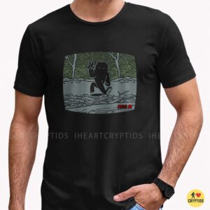 Bigfoot Caught On Camera Peace Sign VHS Recording Funny Shirt