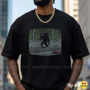 Bigfoot Caught On Camera Peace Sign VHS Recording Funny Shirt