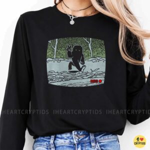 Bigfoot Caught On Camera Peace Sign VHS Recording Funny Shirt
