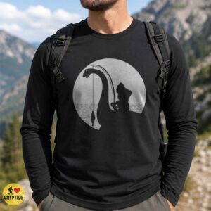 Bigfoot Fishing on Loch Ness Monster Full Moon Funny Cryptid T-Shirt 5 Bigfoot Fishing on Loch Ness Monster Full Moon Funny Shirt