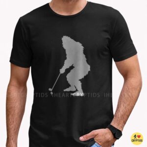 Bigfoot Golf Silhouette Sasquatch Cryptid Golfer Shirt