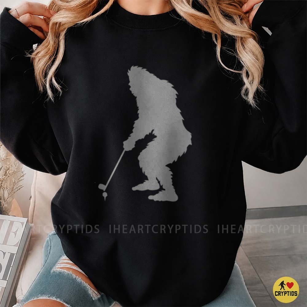 Bigfoot Golf Silhouette Sasquatch Cryptid Golfer T-Shirt 1 Bigfoot Golf Silhouette Sasquatch Cryptid Golfer Shirt