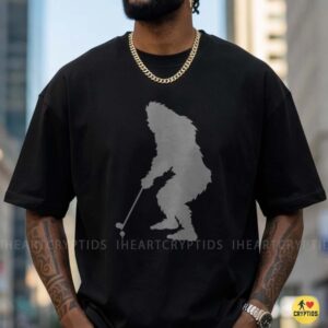 Bigfoot Golf Silhouette Sasquatch Cryptid Golfer Shirt