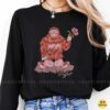 Bigfoot Holding Pink Flower Cute Kawaii Cryptid Floral Funny Shirt