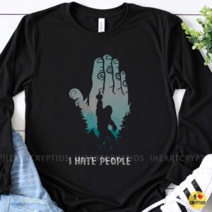 Bigfoot I Hate People Middle Finger Forest Silhouette Funny Introvert Shirt