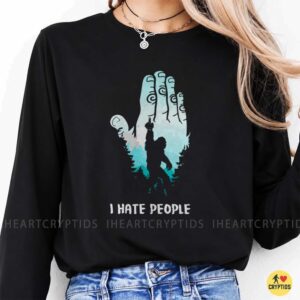 Bigfoot I Hate People Middle Finger Forest Silhouette Funny Introvert Shirt