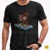 Bigfoot Kidnapping Santa Claus Christmas Lights Gifts Funny Shirt
