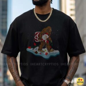 Bigfoot Kidnapping Santa Claus Christmas Lights Gifts Funny Holiday T-Shirt 9 Bigfoot Kidnapping Santa Claus Christmas Lights Gifts Funny Shirt