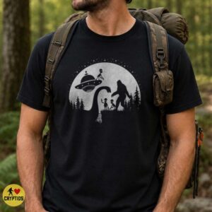 Bigfoot Loch Ness Monster Alien UFO Full Moon Forest Cryptid Squad Shirt