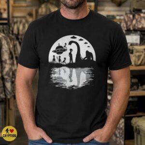 Bigfoot Loch Ness Monster Alien UFO Full Moon Reflection Cryptid Squad Shirt