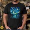Bigfoot Loch Ness Monster Alien UFO Starry Night Van Gogh Parody Cryptid Shirt