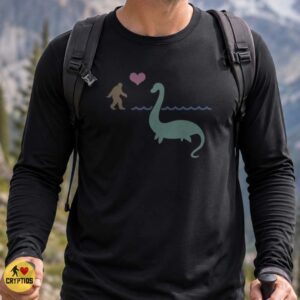 Bigfoot Loves Loch Ness Monster Cute Cryptid Couple Heart T-Shirt 5 Bigfoot Loves Loch Ness Monster Cute Cryptid Couple Heart Shirt