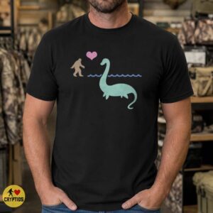 Bigfoot Loves Loch Ness Monster Cute Cryptid Couple Heart T-Shirt 6 Bigfoot Loves Loch Ness Monster Cute Cryptid Couple Heart Shirt