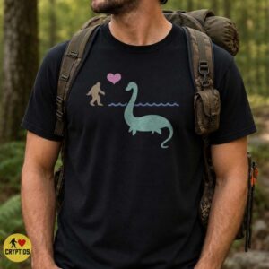 Bigfoot Loves Loch Ness Monster Cute Cryptid Couple Heart T-Shirt 7 Bigfoot Loves Loch Ness Monster Cute Cryptid Couple Heart Shirt
