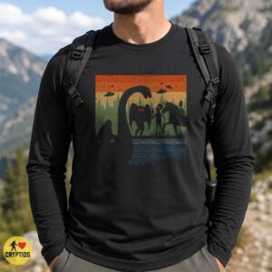 Bigfoot Mothman Nessie Alien Retro Sunset Cryptid Squad Paranormal T-Shirt 5 Bigfoot Mothman Nessie Alien Retro Sunset Cryptid Squad Paranormal Shirt