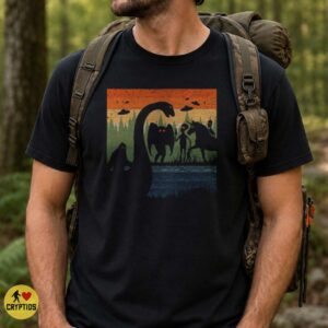Bigfoot Mothman Nessie Alien Retro Sunset Cryptid Squad Paranormal T-Shirt 6 Bigfoot Mothman Nessie Alien Retro Sunset Cryptid Squad Paranormal Shirt