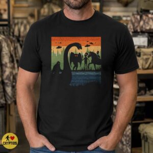 Bigfoot Mothman Nessie Alien Retro Sunset Cryptid Squad Paranormal T-Shirt 7 Bigfoot Mothman Nessie Alien Retro Sunset Cryptid Squad Paranormal Shirt